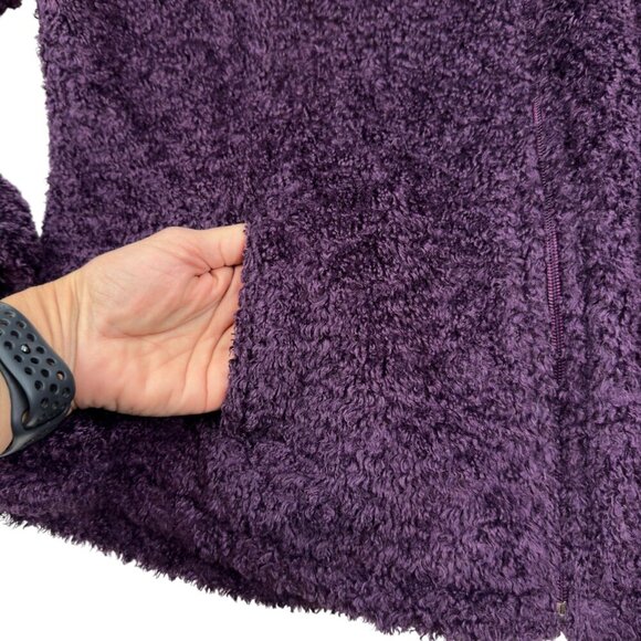 Early Winters Purple Textured Faux Fur/Fleece Full Zipper Jacket Women's Size XL - Picture 3 of 8